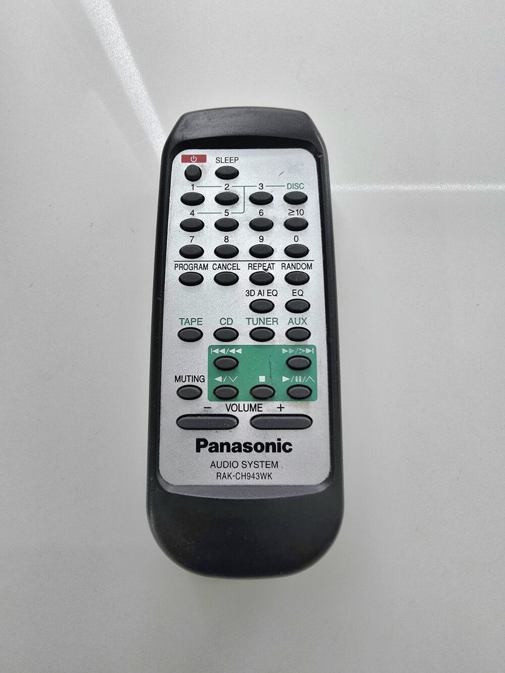 Panasonic RAK-CH943WK Audio System Remote Control Black - Tested WORKS